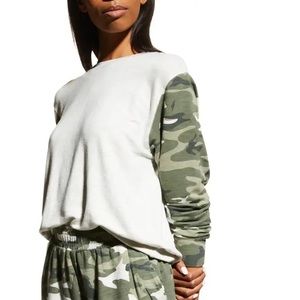Monrow Urban Camo Colorblock Sweatshirt